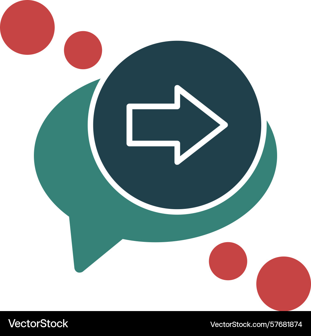Forward message glyph multi color icon Vector Image