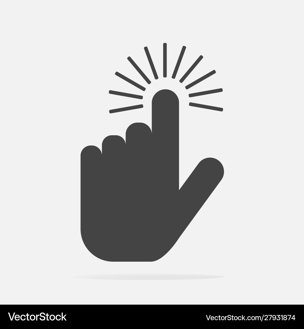 Hand clicks on button cursor icon Hand clicks on button cursor icon vector image