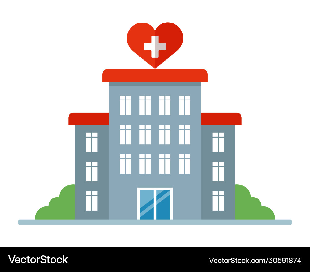 Krankenhausgebäude mit Herzzeichen Mutterschaft Krankenhausgebäude mit Herzzeichen Mutterschaft vektorbild