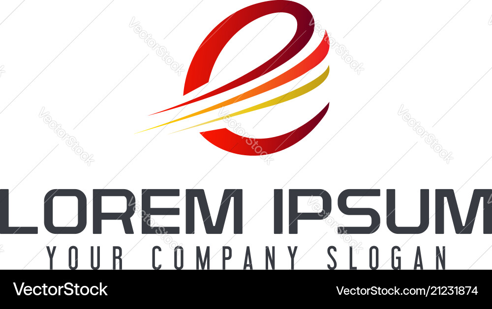 Letter e logo tech design concept template Vector Image