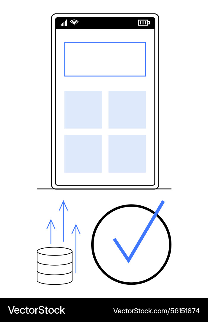 Mobile interface with data upload and verification Mobile interface with data upload and verification vector image