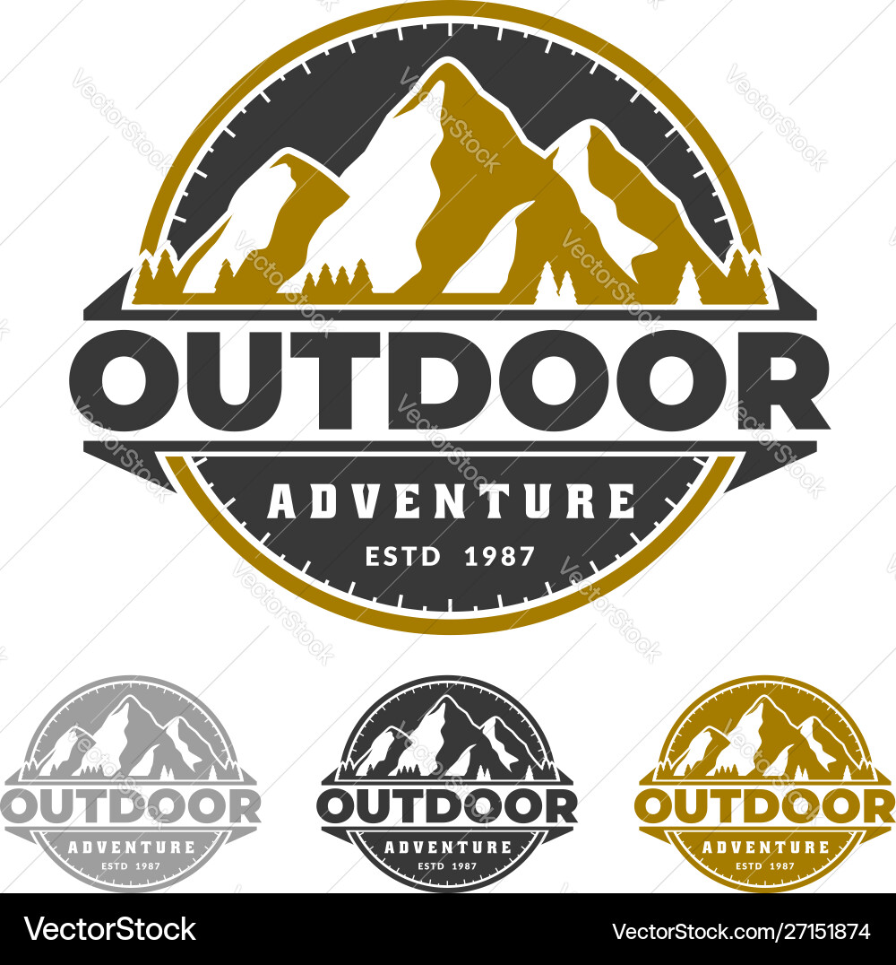 Mountain Adventure Logo Emblem Vector Image