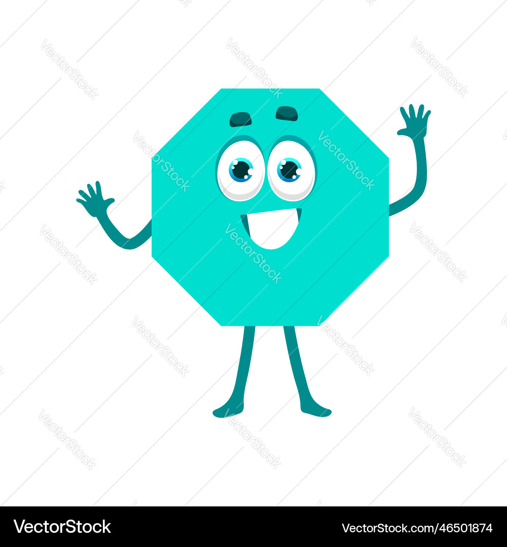 Octahedron math shape character funny figure Octahedron math shape character funny figure vector image