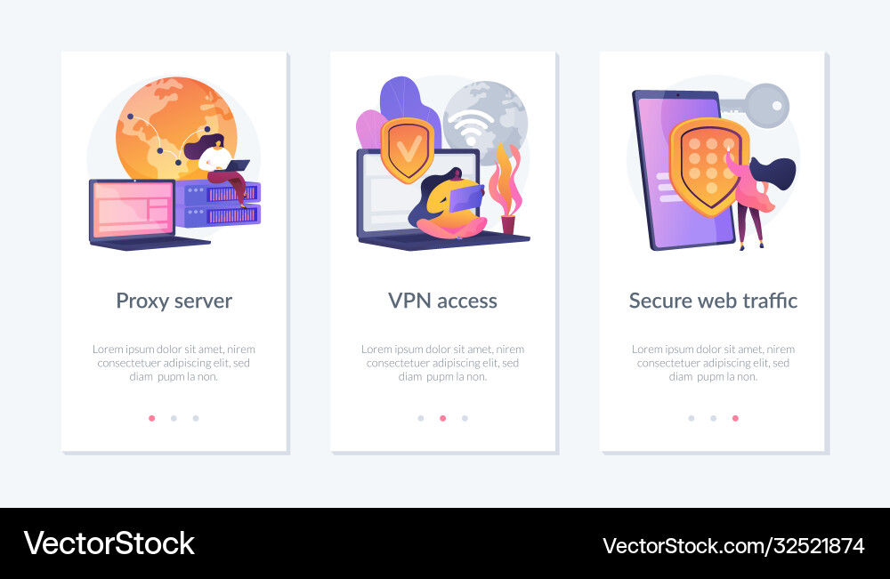 Secure Network Access App Interface vektorbild