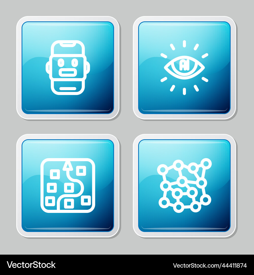 Set line chat bot artificial intelligence ai Set line chat bot artificial intelligence ai vector image