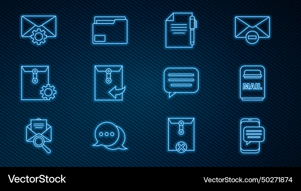 Set line chat messages notification on phone mail Set line chat messages notification on phone mail vector image
