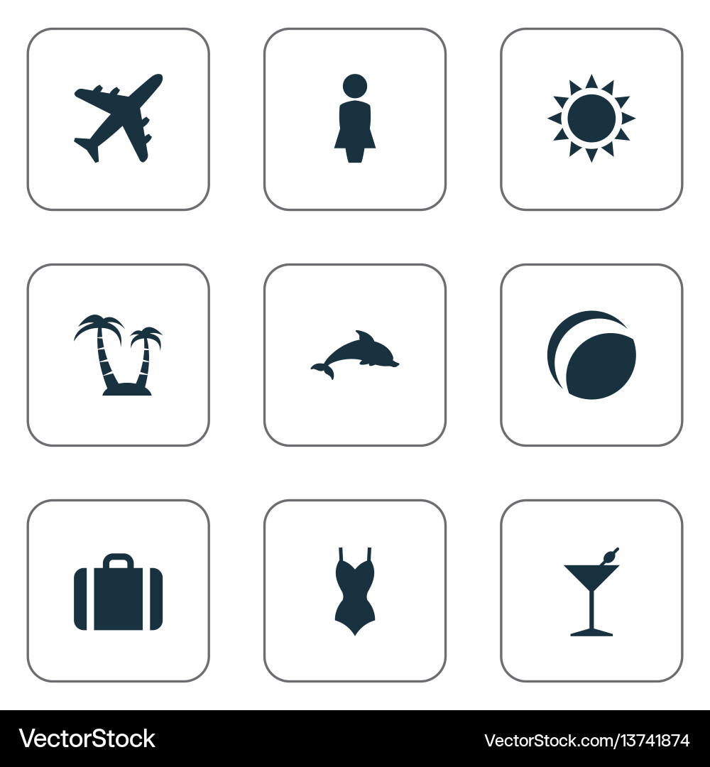 Set von einfachen Strand-Icons Set von einfachen Strand-Icons vektorbild