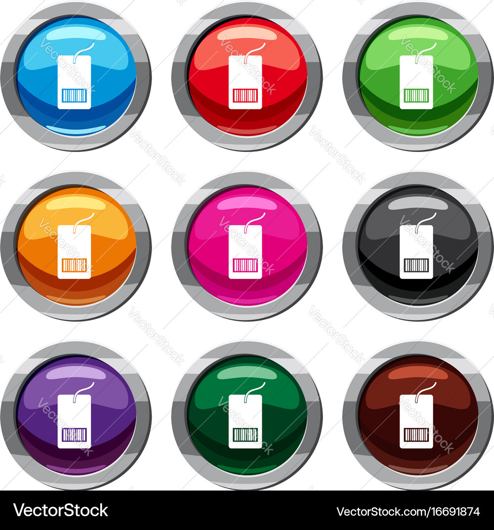 Tag with bar code set 9 collection vector image