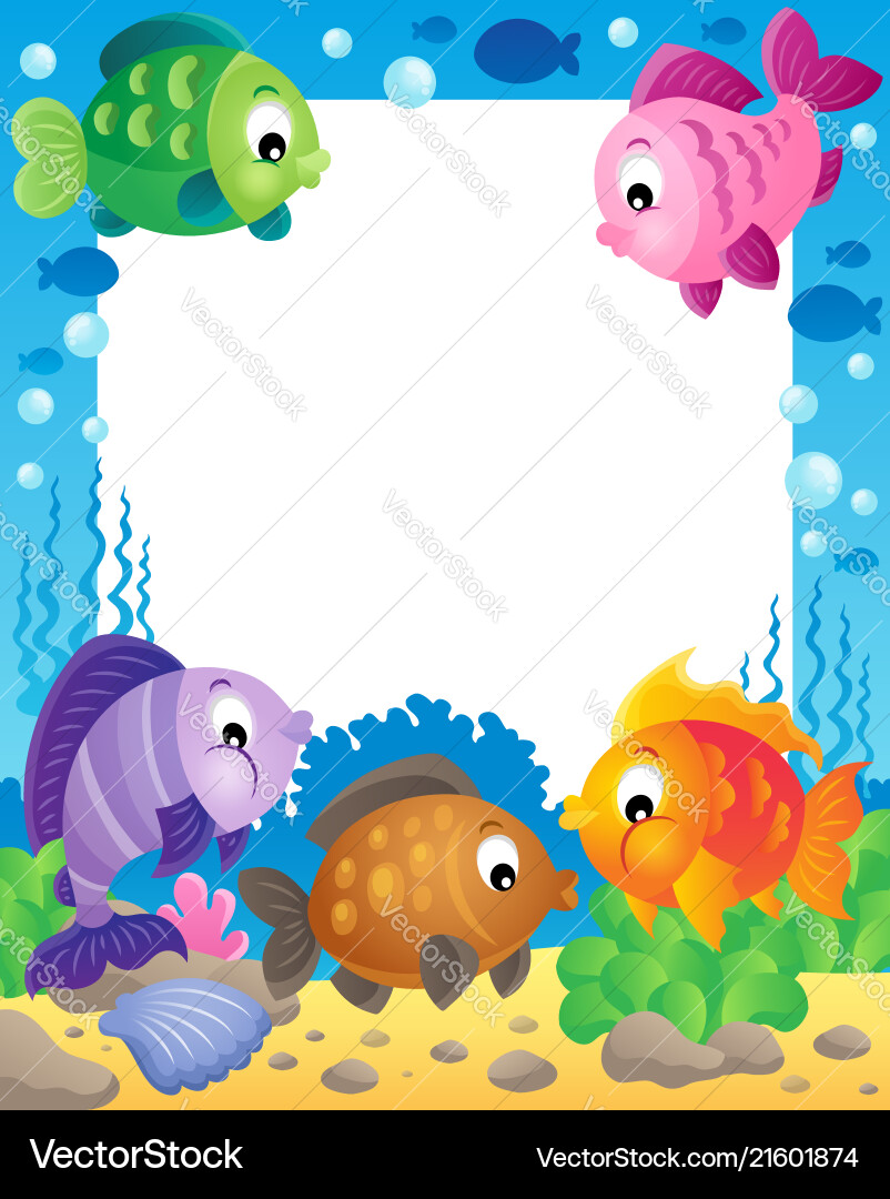 Underwater Fish Frame – Royalty-Free Vector | VectorStock