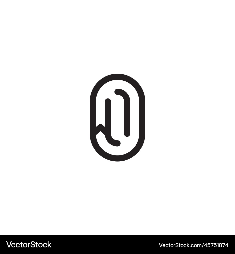 Wi line simple round initial concept with high vector image