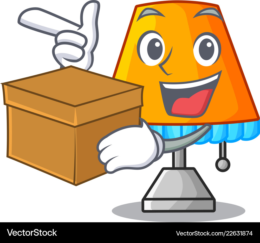 With box cartoon table lamp beside in bed – Royalty-Free Vector |  VectorStock, image size:1000x938