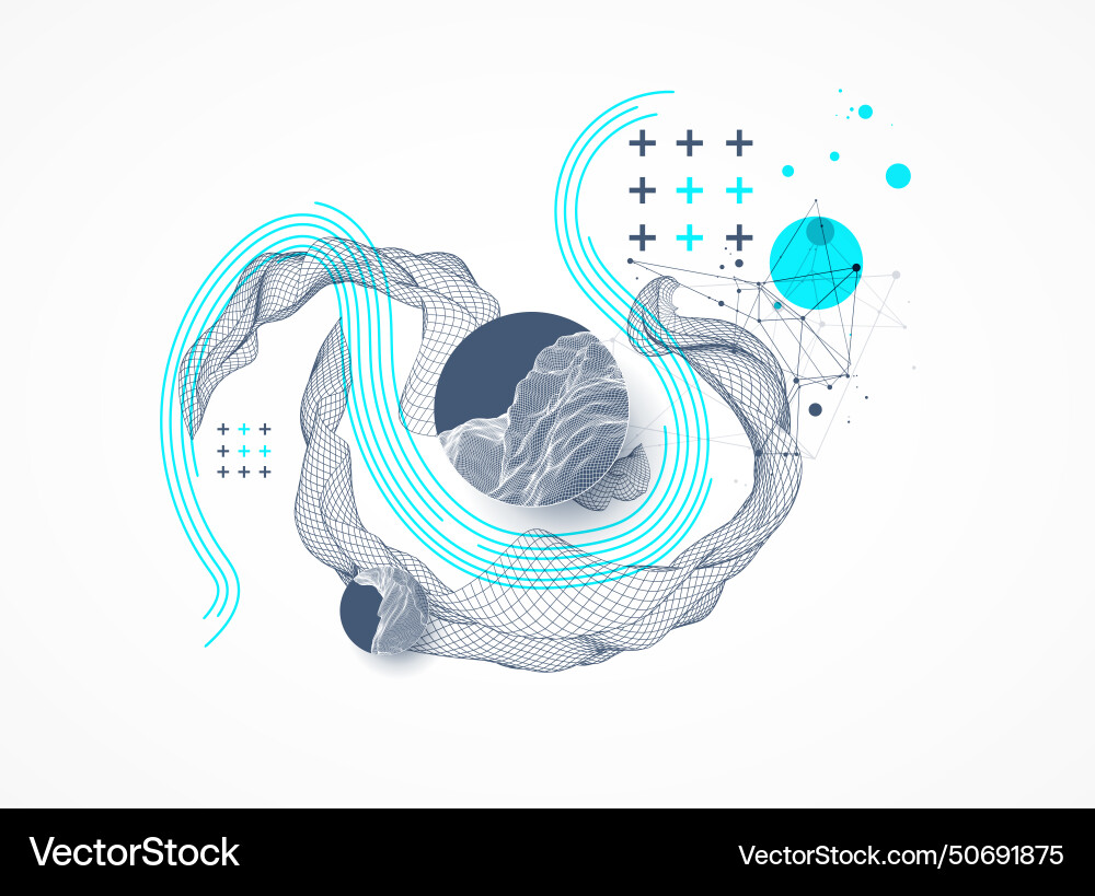 Abstract wave is made in a frame style template Vector Image