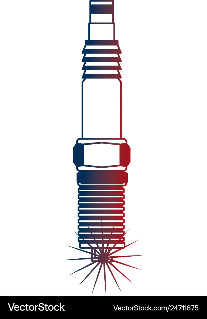 Auto part spark plug motor automobile engine Vector Image