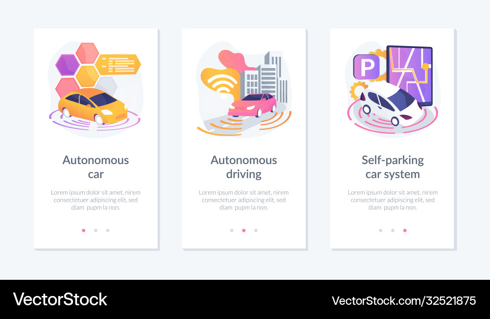 Autonomous Vehicle UI Template vector image
