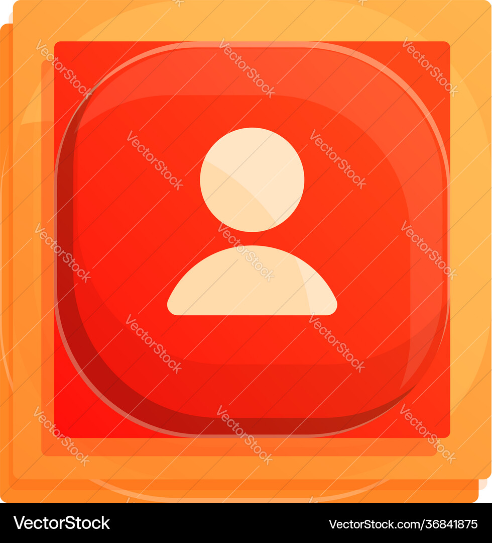 Avatar interface button icon cartoon style Avatar interface button icon cartoon style vector image
