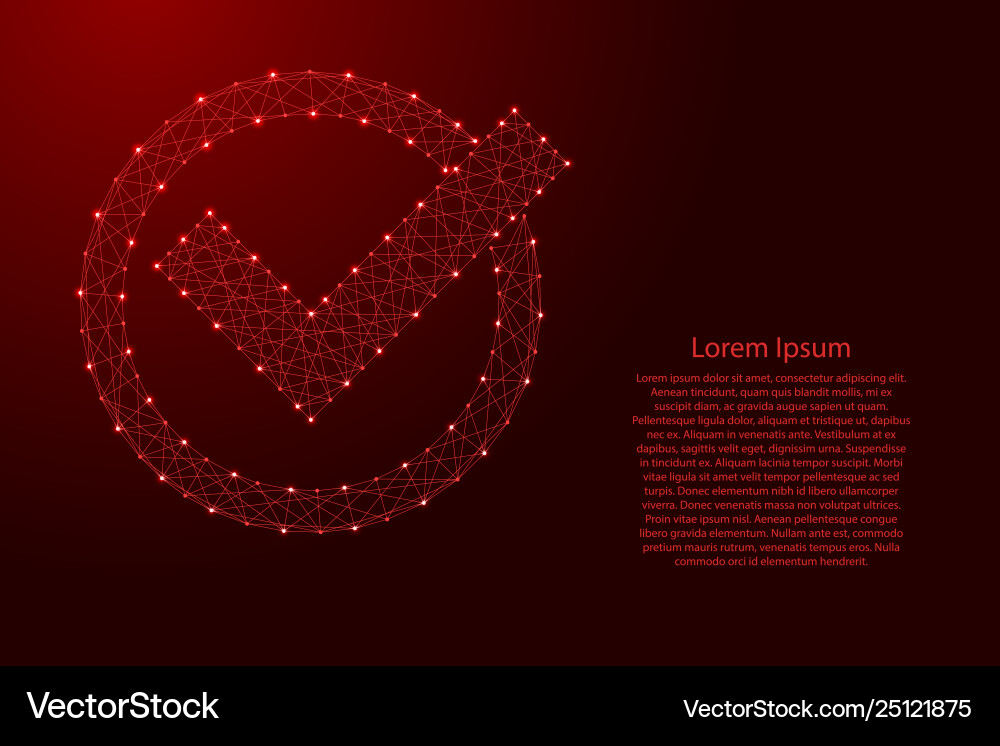 Check mark in circle round from futuristic Check mark in circle round from futuristic vector image
