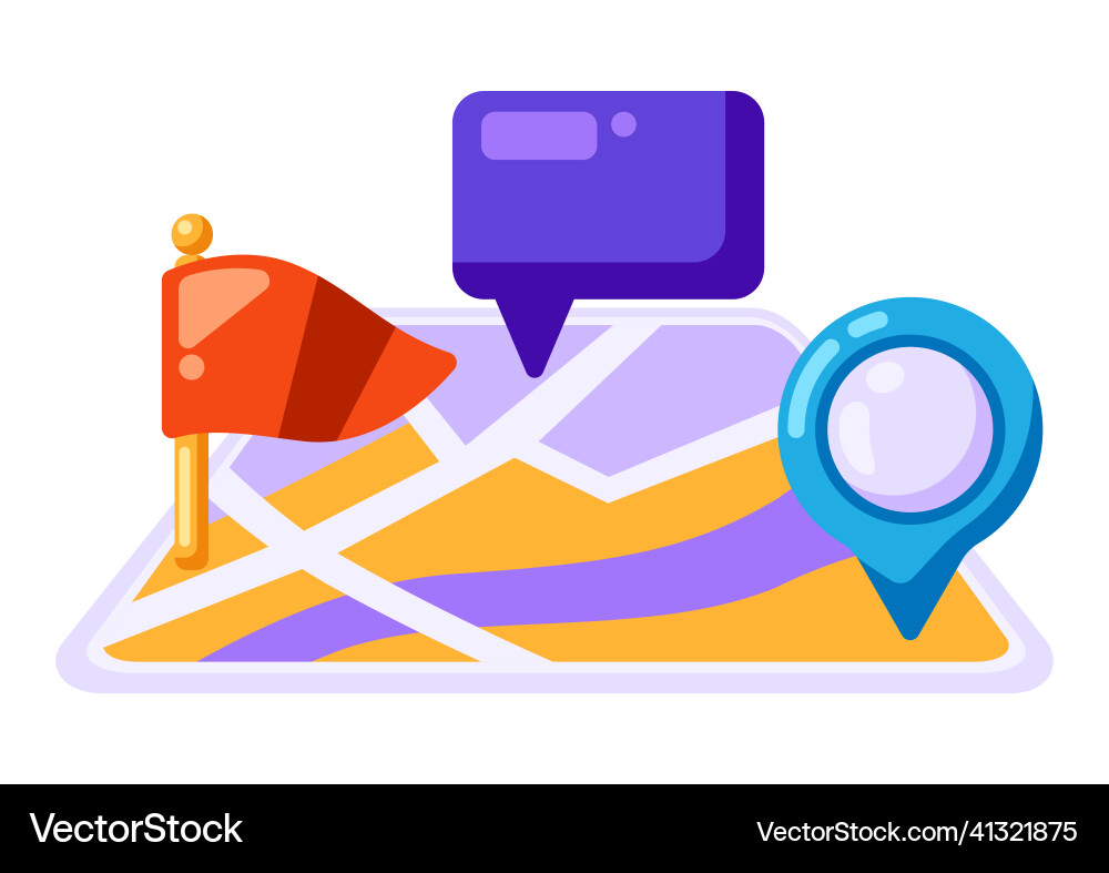 City map background design with markers and flags City map background design with markers and flags vector image