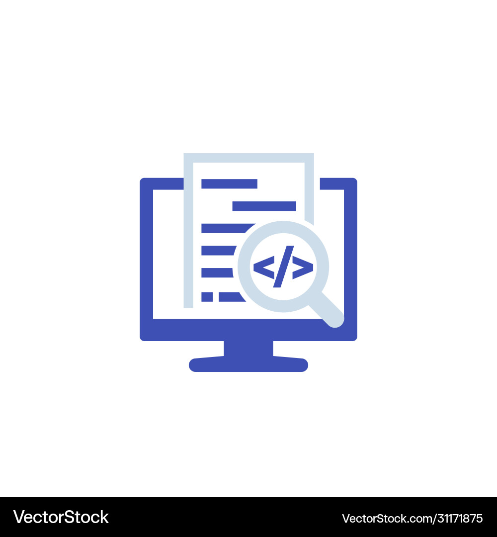 Code review software development icon Vector Image