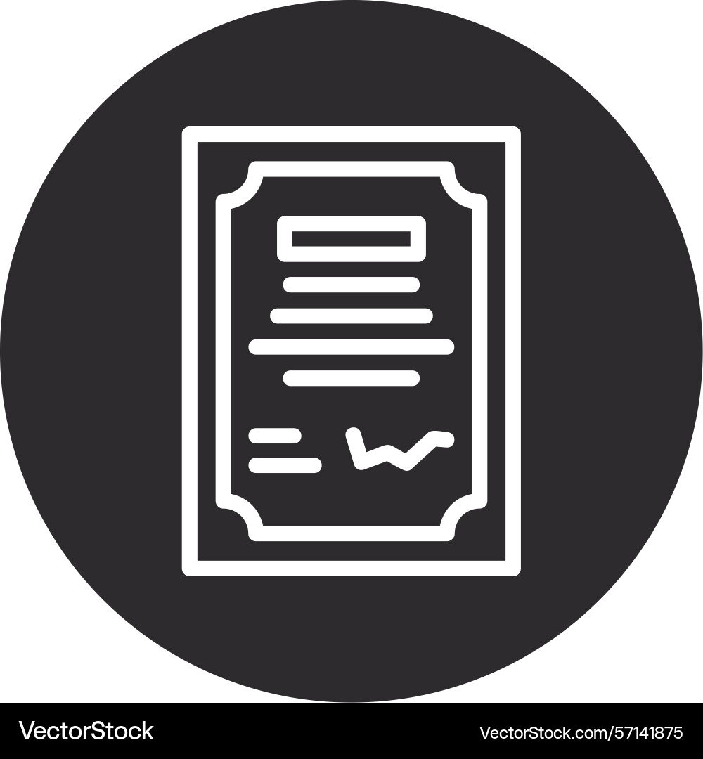 Contract signing inverted circle black Vector Image