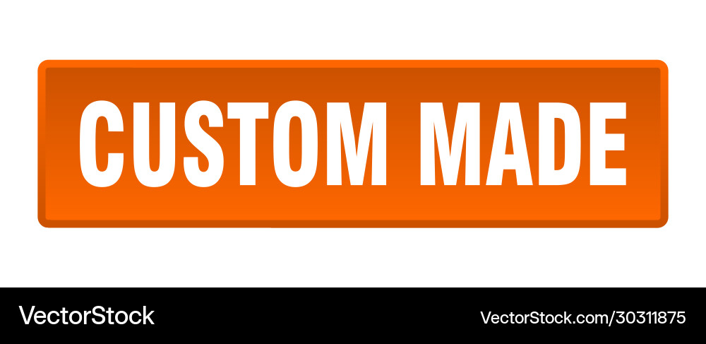 Custom made button square orange push vector image