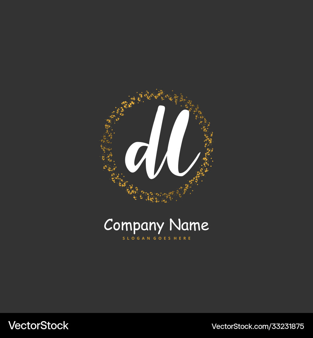 D l dl initial handwriting and signature logo D l dl initial handwriting and signature logo vector image