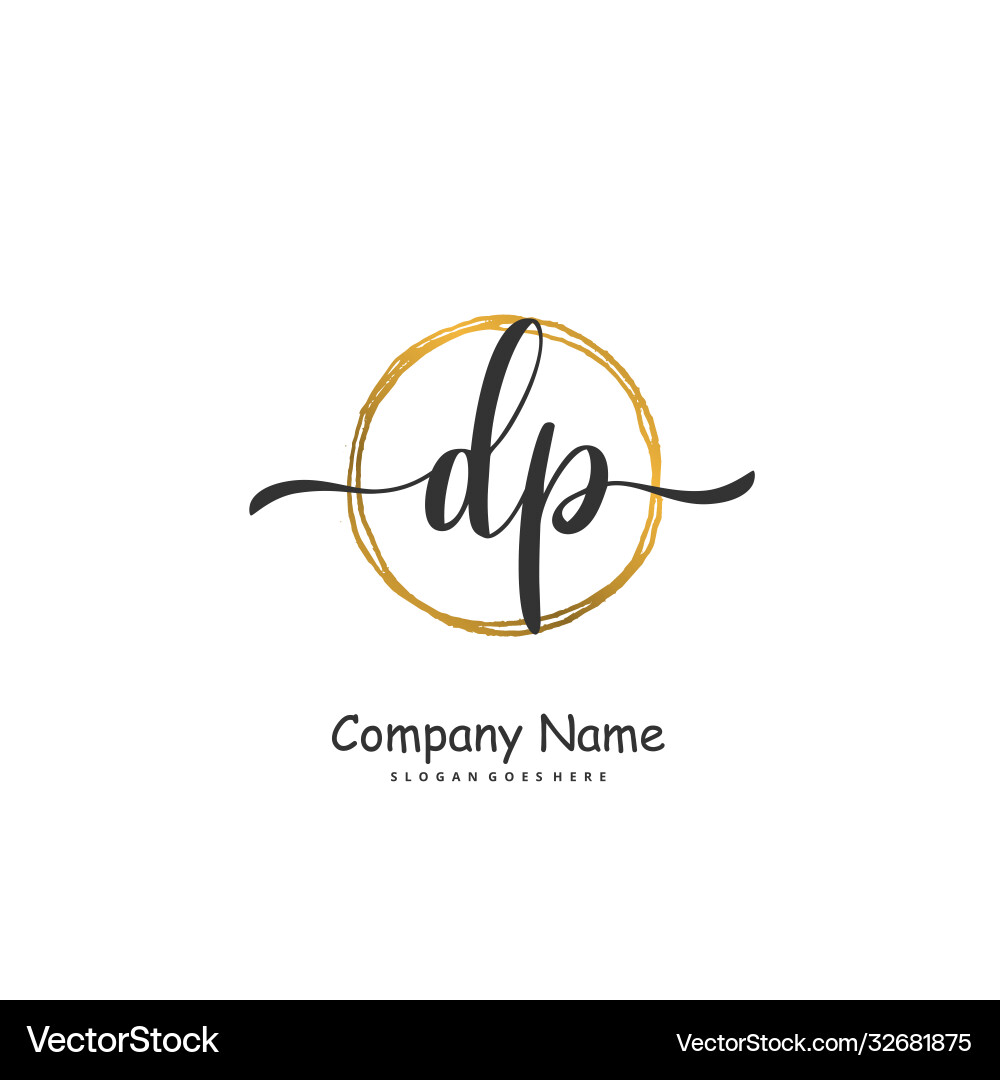 D p dp initial handwriting and signature logo Vector Image