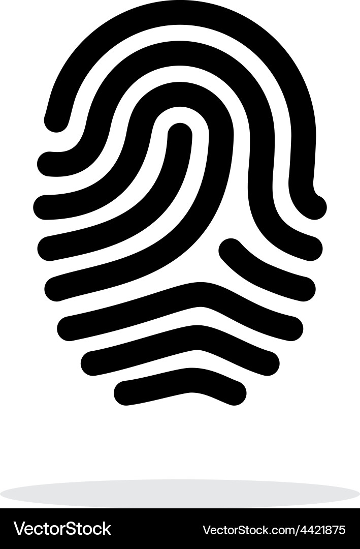 Fingerprint loop type icon on white background Vector Image
