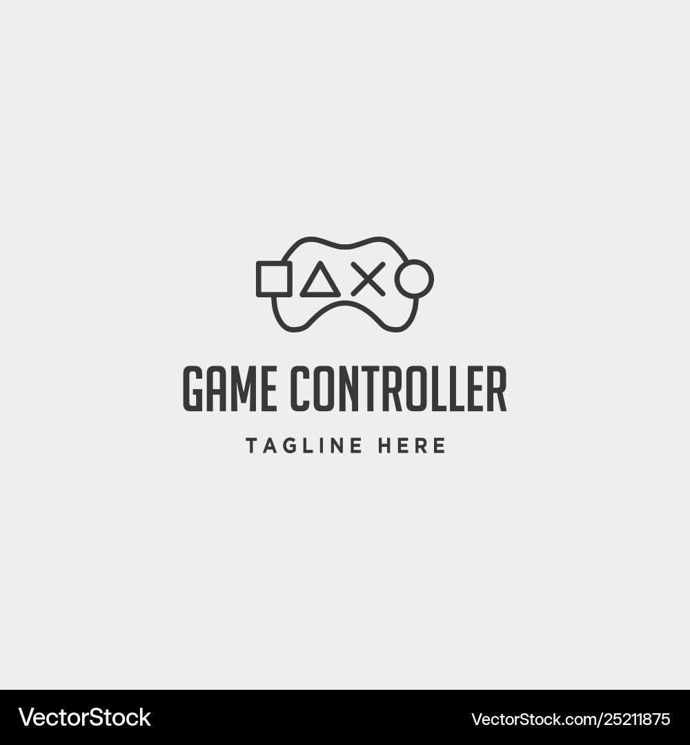 Game controller simple logo line template icon vector image