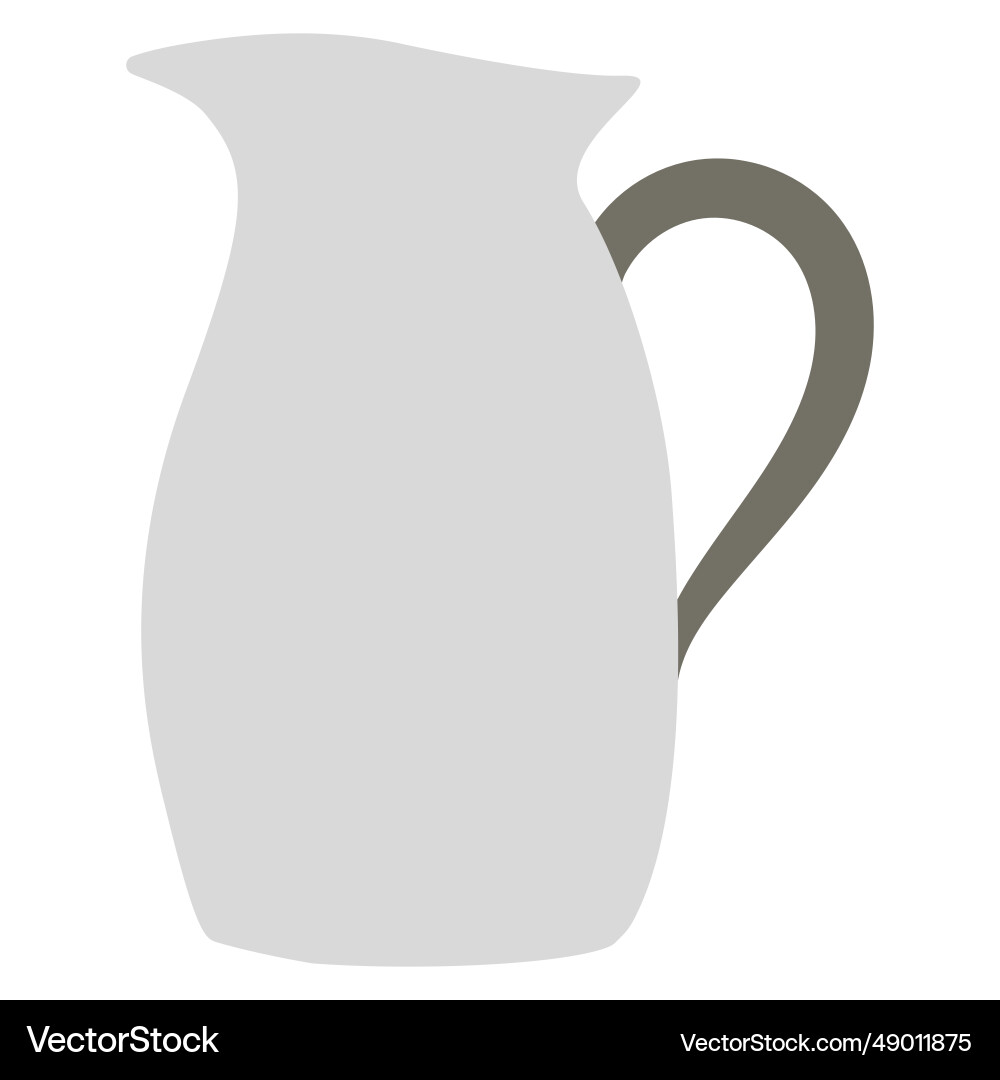 Jug with a simple shape in flat color style Vector Image