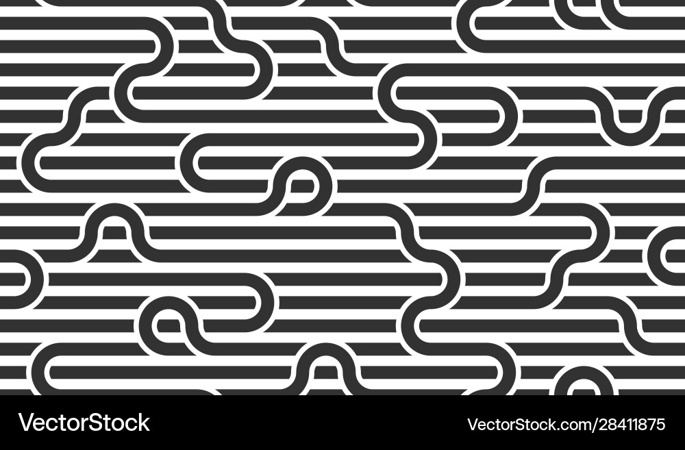 Lined seamless pattern with twisted lines Lined seamless pattern with twisted lines Vector Image