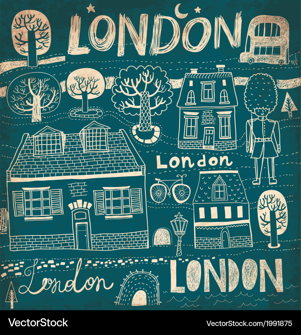 London sketch elements Royalty Free Vector Image