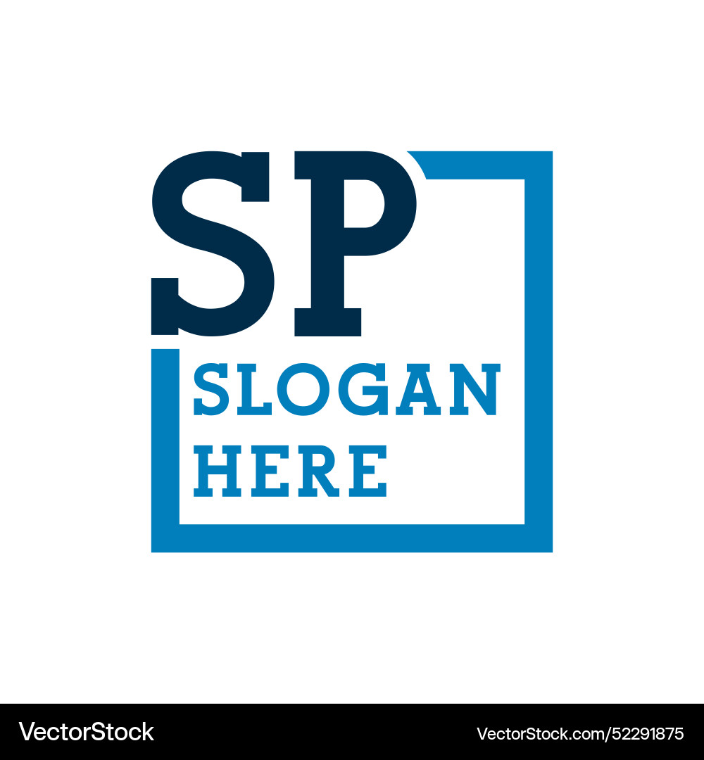 Minimal initials logo letters s and p sp initial Vector Image