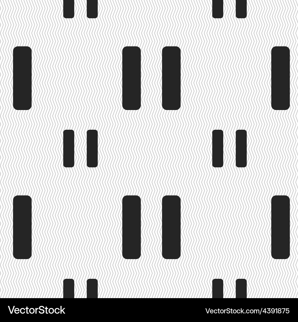 Pause icon sign seamless pattern with geometric Vector Image