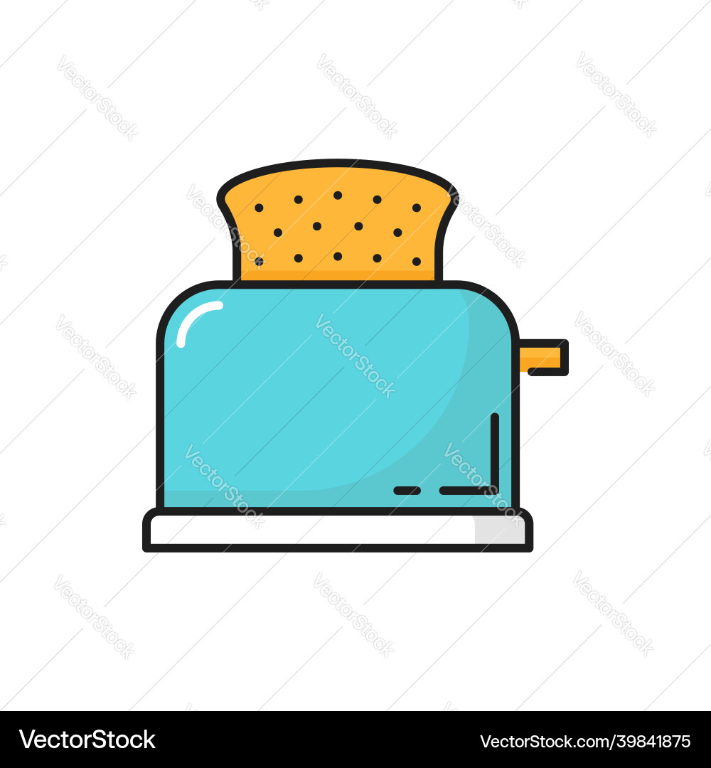 Retro Toaster with Toast Slice vector image