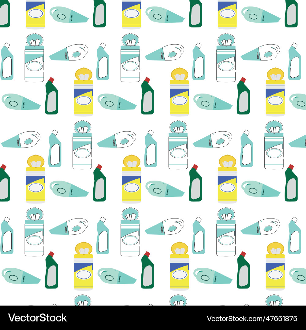 Seamless pattern background with cleaning product Vector Image