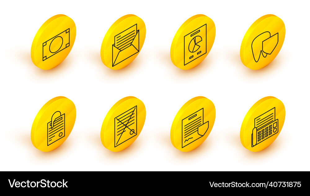 Set line fax machine contract with shield delete Set line fax machine contract with shield delete vector image