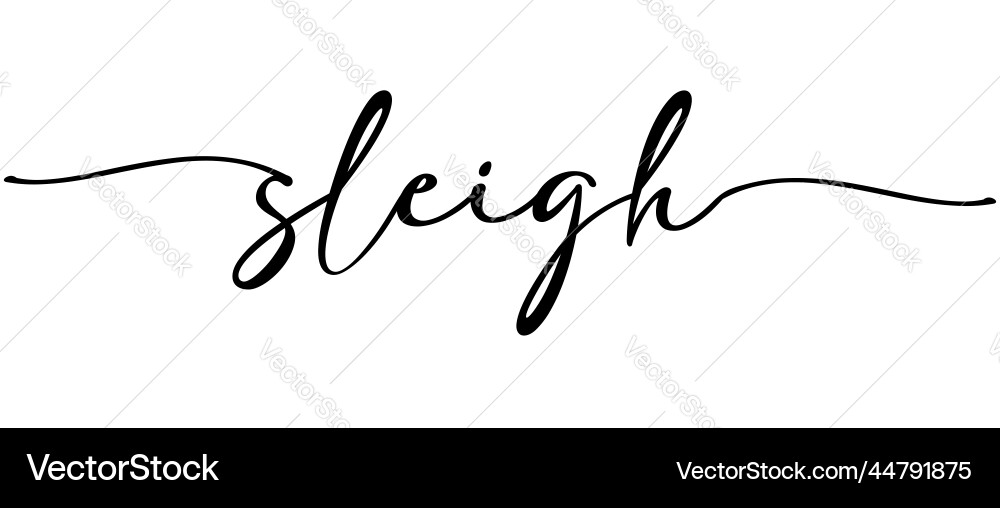 Sleigh - kontinuierliche eine Linie Kalligraphie Typo Sleigh - kontinuierliche eine Linie Kalligraphie Typo vektorbild