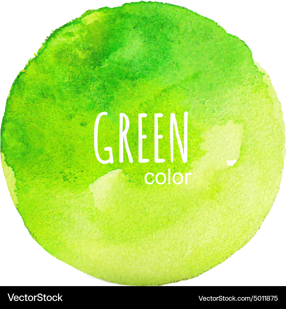 Watercolor Stain - Green Splash Vector Image