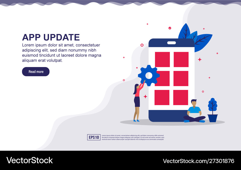 Application update app developer concept Application update app developer concept vector image