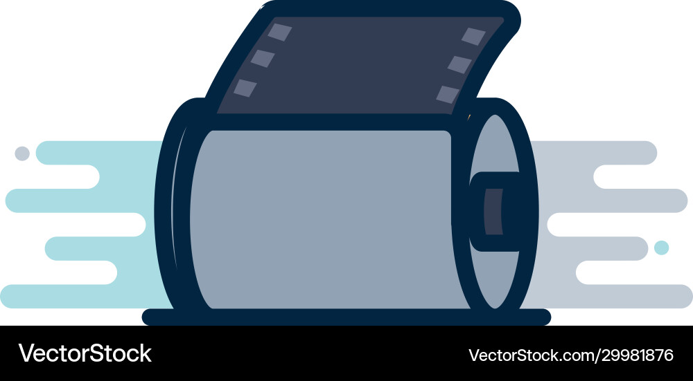 Camera roll line fill block style icon vector image