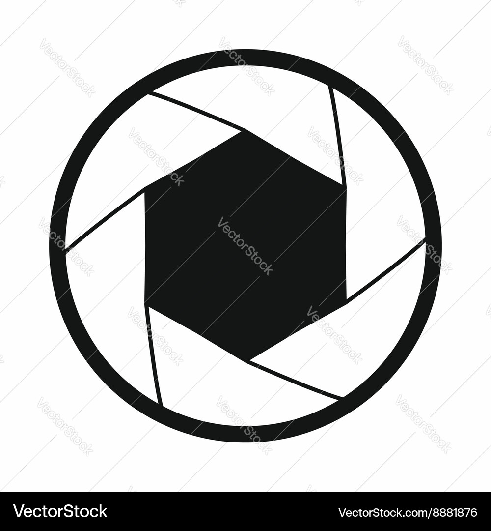 Camera shutter aperture icon simple style vector image