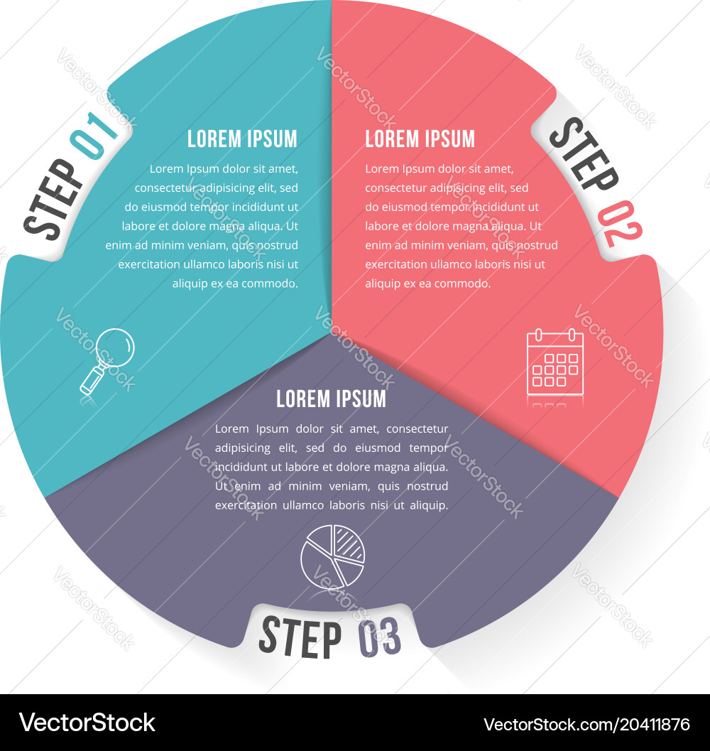 Circle infographic template with four elements Vector Image