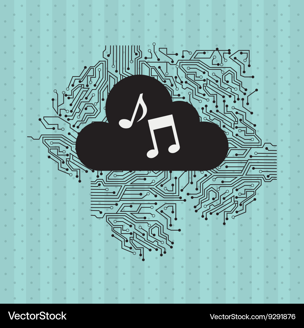Cloud computing design vector image