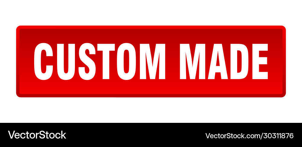 Custom made button square red push vector image