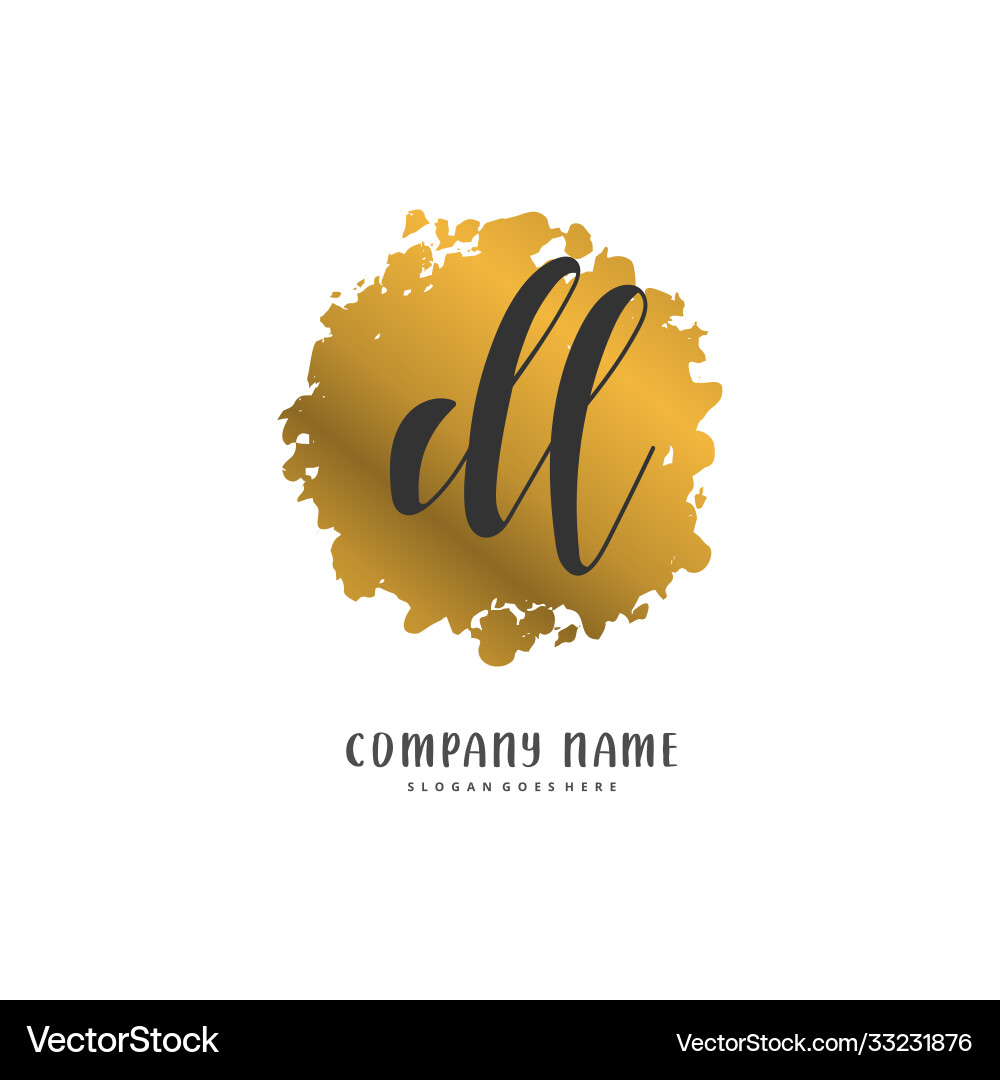 D l dl initial handwriting and signature logo D l dl initial handwriting and signature logo vector image