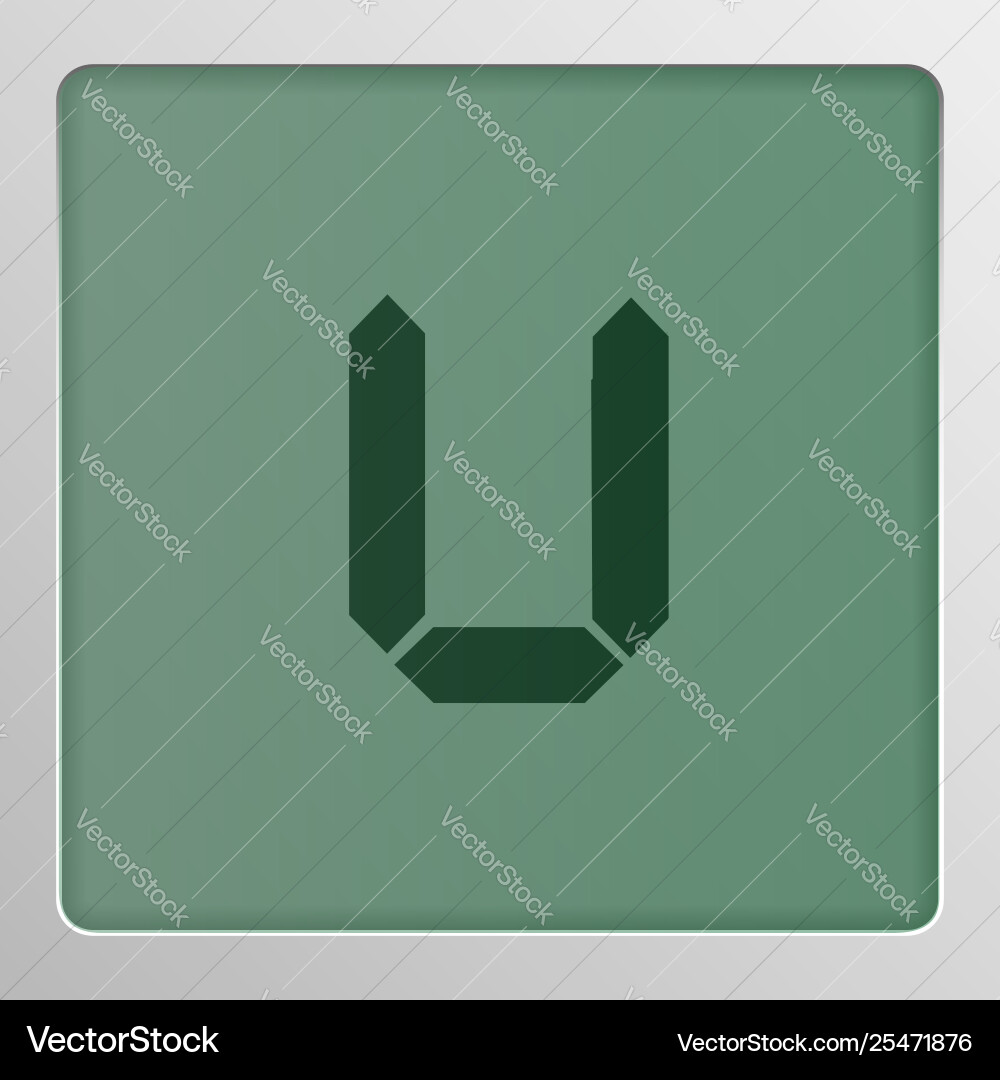 Digital character set typeface on a screen vector image