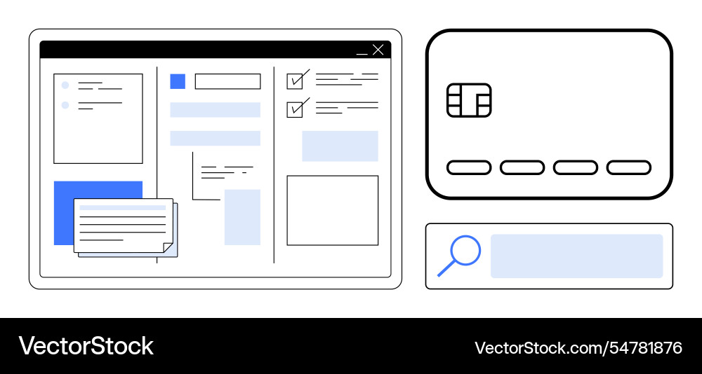 Digital dashboard with task management credit Digital dashboard with task management credit vector image