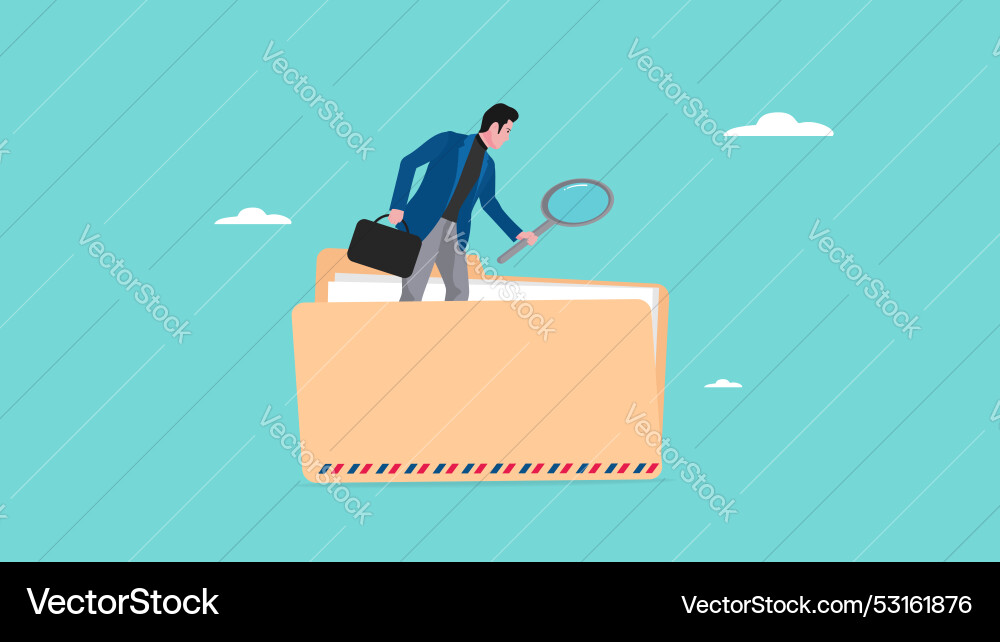 Document search or file archive office contract Document search or file archive office contract Vector Image