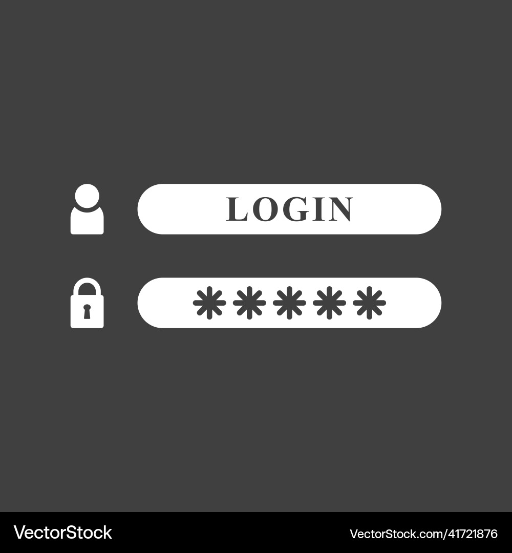 Field for entering login and password graphic Field for entering login and password graphic vector image