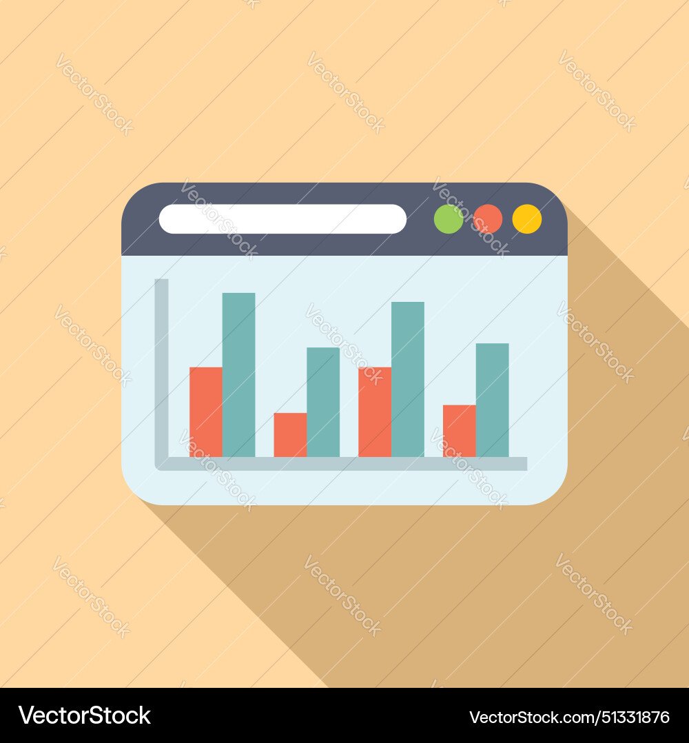 Flat design web browser analytics icon Vector Image